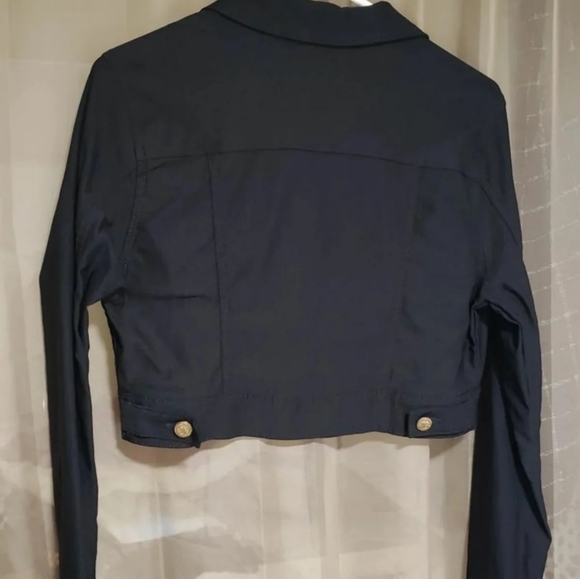 Cropped black Button Jacket - Picture 2 of 5